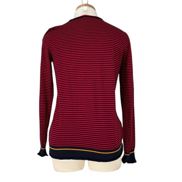 Sonya By Sonya Rykiel Sweater Stripe Red Blue Nautical Cotton Pullover Small - Picture 5 of 14